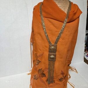 Vintage 60s Vendone Gold-tone Multi-chain Tassel and Double Open Panels Necklace